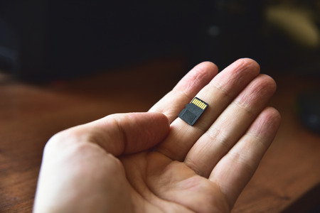 USB 3.0 Flash Drive in a handの写真素材