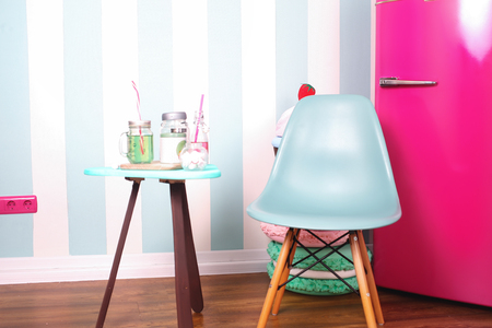 the interior design of the kitchen modern concept in the morning with bright highlight.の写真素材