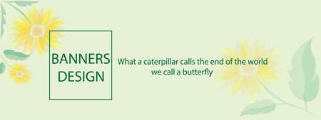 Illustration banner sunflower background. For the design of any flyers, cosmetics, meditation...
