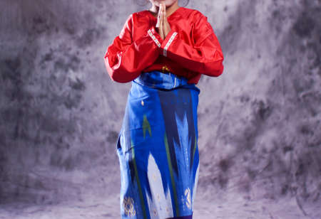 Acehnese traditional clothes with sizes for children are used as clothes for Saman dancers....