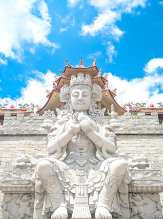 Buddhist Statue, Ksitigarbha Bodhisattva Monastery, Tanjung Pinang Indonesiaの写真素材
