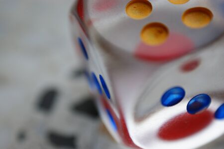 dice game transparent, unusual design number six colorful drawの写真素材