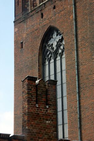 St. Mary's Basilica in GdaÅ„sk fragment of the building wall detail element dark brick