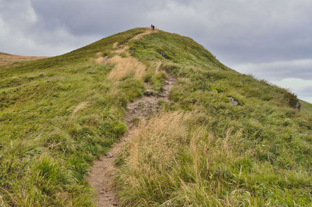 beautiful mountain landscape in the Bieszczady National Park; Bieszczady Mountains sunny dayの写真素材