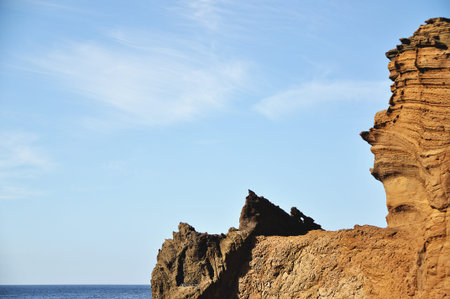 El Golfo cliff and ocean view, Lanzaroteの写真素材
