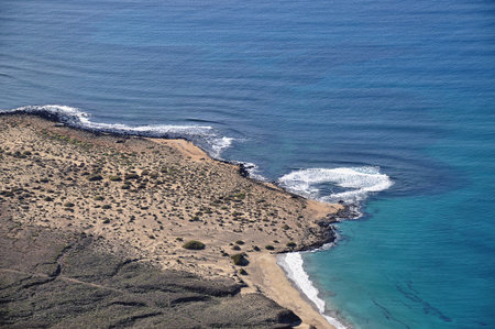 Rocky shore of Lanzarote near Mirador del Rio