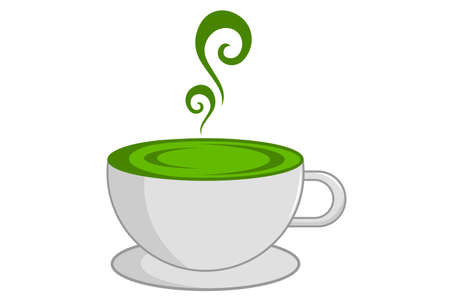 Green tea on whiteのイラスト素材