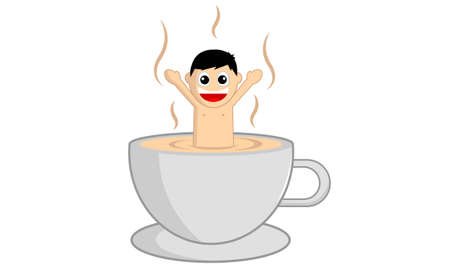 White coffee hot springのイラスト素材