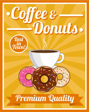 Coffee & Donuts Posterのイラスト素材