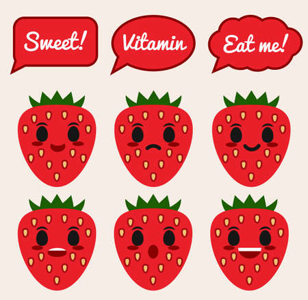 Strawberry characterのイラスト素材