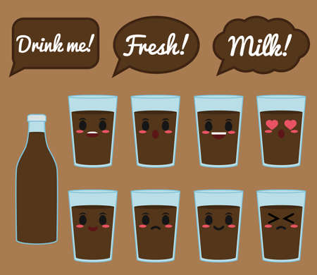 Chocolate milk characterのイラスト素材