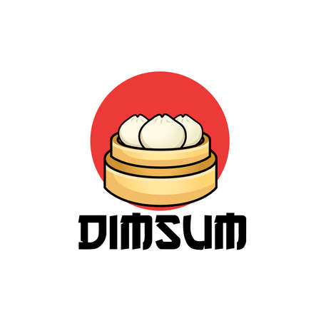 Dimsum logo on white backgroundのイラスト素材