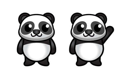 cute panda standing, vector illustrationのイラスト素材