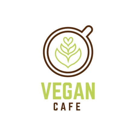Vegan Cafe label vectorのイラスト素材