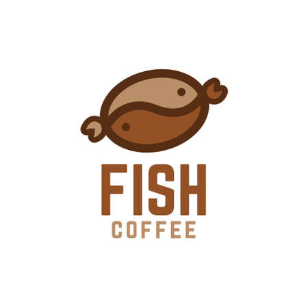 Fish coffee bean label vectorのイラスト素材