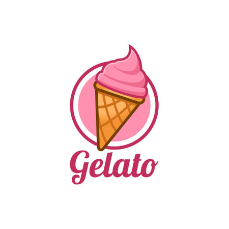 Gelato company label vector illustrationのイラスト素材