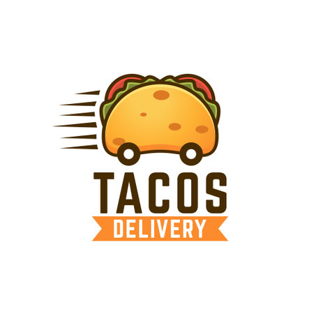 tacos delivery logo vector illustrationのイラスト素材