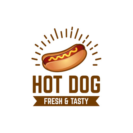 fresh hot dog logo vectorのイラスト素材