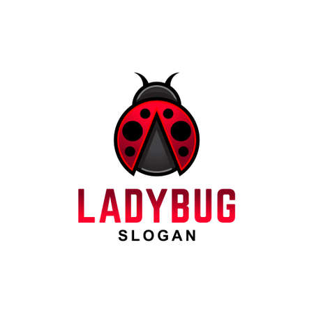 ladybug logo design vector illustrationのイラスト素材