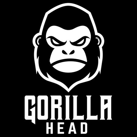 Modern simple minimalist gorilla ape mascot logo design vector with modern illustration concept style for badge, emblem and tshirt printing. modern gorilla logo illustration.のイラスト素材