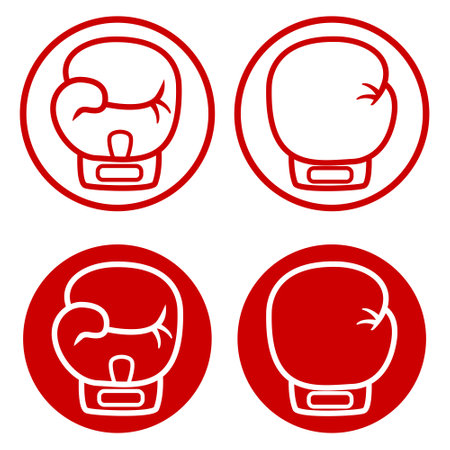 Modern vector flat design simple minimalist logo template of boxing club academy championship vector for brand, emblem, label, badge. Isolated on white background.のイラスト素材