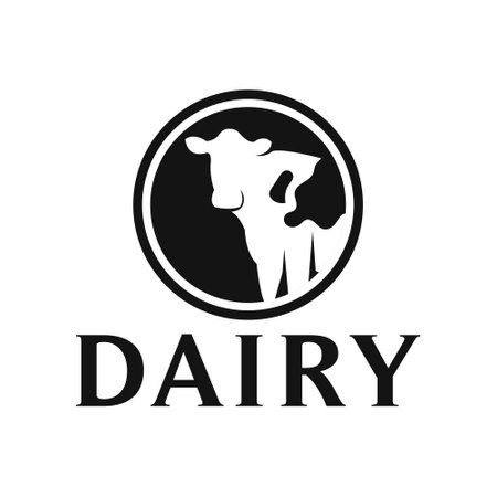 dairy flat modern minimalist logoのイラスト素材