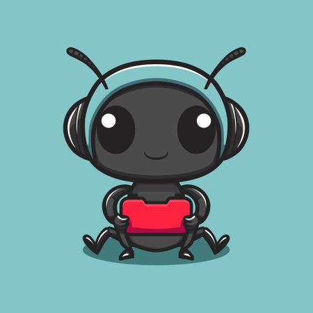 gaming ant cute cartoon illustrationsのイラスト素材