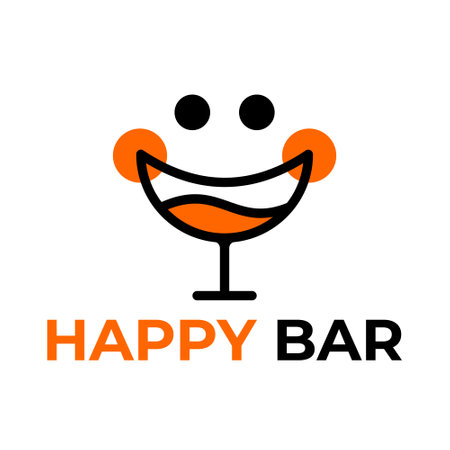 Happy bar minimalist logo designのイラスト素材