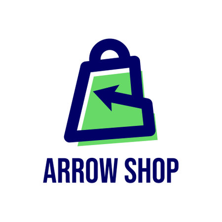 arrow shop minimalist logo designのイラスト素材