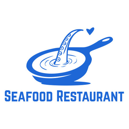 seafood restaurant minimalist logo designのイラスト素材