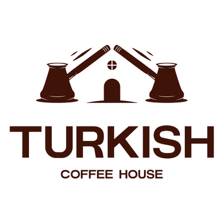 turkish coffee house flat minimalist logo designのイラスト素材