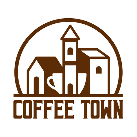 coffee town flat minimalist logo designのイラスト素材