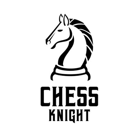 chess knight flat minimalist logo designのイラスト素材
