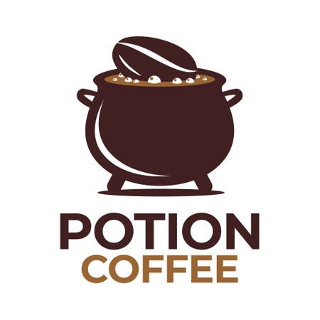 potion coffee flat minimalist logo designのイラスト素材