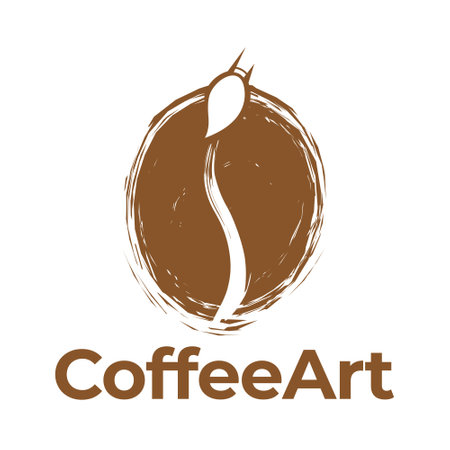 coffee art flat minimalist logo designのイラスト素材