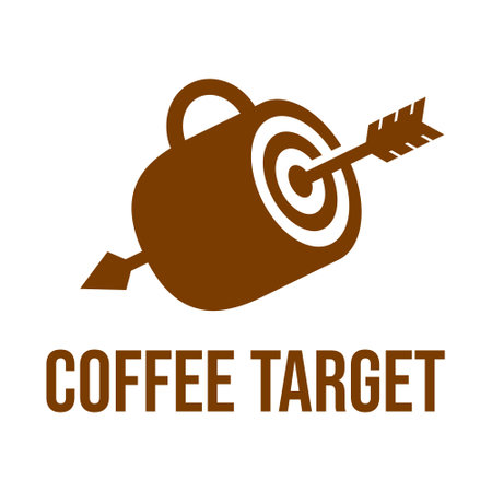 coffee target flat minimalist logo designのイラスト素材