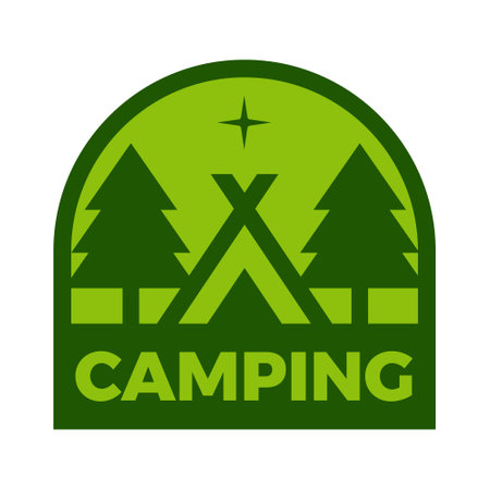 camping flat minimalist logo designのイラスト素材
