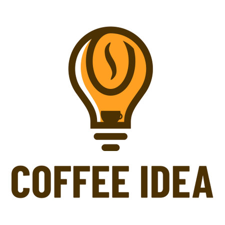 coffee idea flat minimalist logo designのイラスト素材