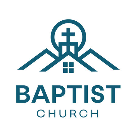 baptist church flat minimalist logo designのイラスト素材