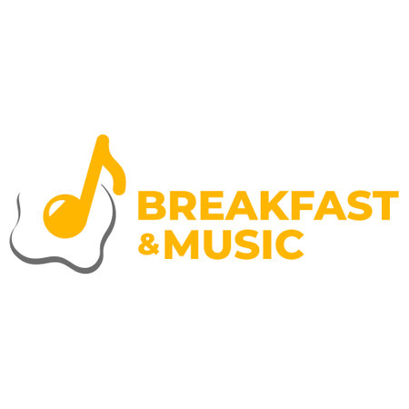 breakfast and music flat minimalist logo designのイラスト素材