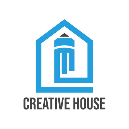 creative house flat minimalist logo designのイラスト素材