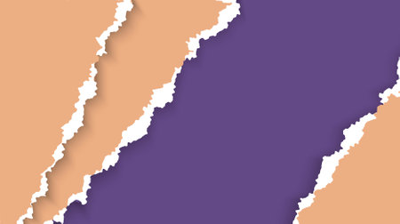 Minimal Yellow Paper Ripped In Wall Purple Background Good Use For Bannerのイラスト素材