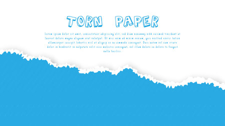 Minimal Abstract Light Blue Ripped Paper Torn Banner Background Good Use For Bannerのイラスト素材