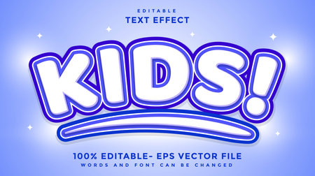 Minimal 3d Word Kids Editable Text Effect Design Template, Effect Saved In Graphic Styleのイラスト素材