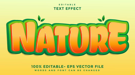 Modern minimal 3d Word Nature Editable Text Effect Design Template, Effect Saved In Graphic Styleのイラスト素材