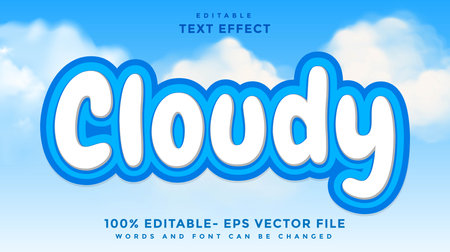MInimal 3d Word Cloudy Editable Text Effect Design Template, Effect Saved In Graphic Styleのイラスト素材