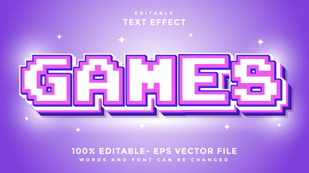 Modern 3d Word Games Editable Text Effect Design Template, Effect Saved In Graphic Styleのイラスト素材