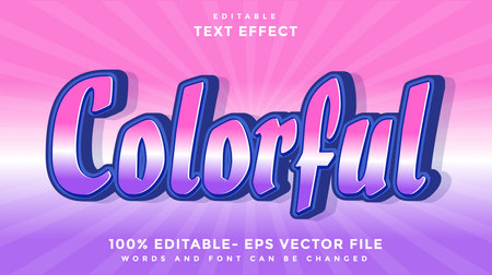 Colorful Editable Text Effect Design Template, Effect Saved In Graphic Styleのイラスト素材