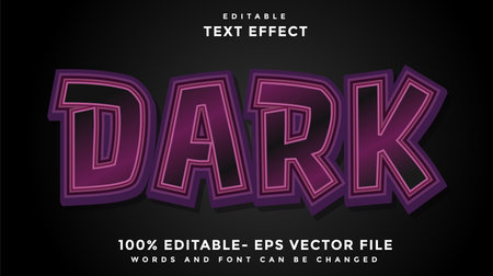 3d Dark Editable Text Effect Design, Effect Saved In Graphic Styleのイラスト素材