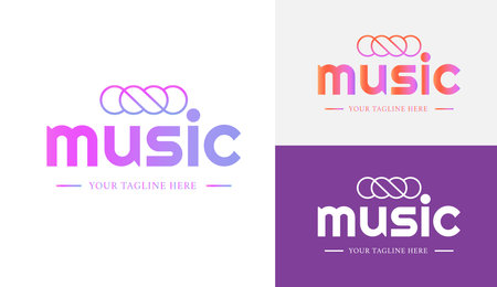 Music Lettering Logo. Letter M Music Logo Design. M Letter Logo Design Templateのイラスト素材